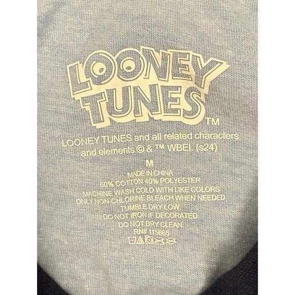 Looney Tunes Men’s Blue T-shirt USA Olympics Flag Short Sleeve Size Medium - Picture 3 of 5